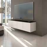 Salamander Designs Chameleon Collection Miami 247 Quad AV Cabinet (High Gloss White with Black Glass Top)
