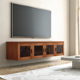 Salamander Designs Chameleon Collection Elba 247 Quad AV Cabinet (Wide Framed American Cherry Doors with Smoked Glass Inserts)