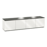 Salamander Designs Chameleon Collection Miami 247 Quad AV Cabinet (High Gloss White with Black Glass Top)