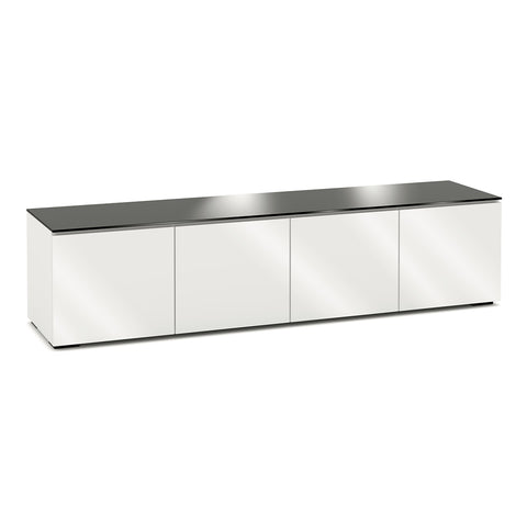 Salamander Designs Chameleon Collection Miami 247 Quad AV Cabinet (High Gloss White with Black Glass Top)