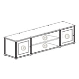 Salamander Designs Synergy 248 Quad AV Cabinet (Black Oak with Black Glass Doors & Aluminum Posts)