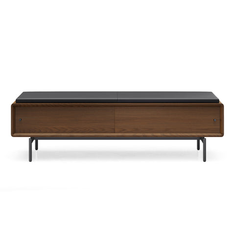 BDI LINQ Bench 9102 with Leather Cushion (Mocha with Pepper Leather)