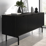 BDI Align Media + Storage 7477CO-EBO Triple Cabinet with Console Base (Ebonized Ash)
