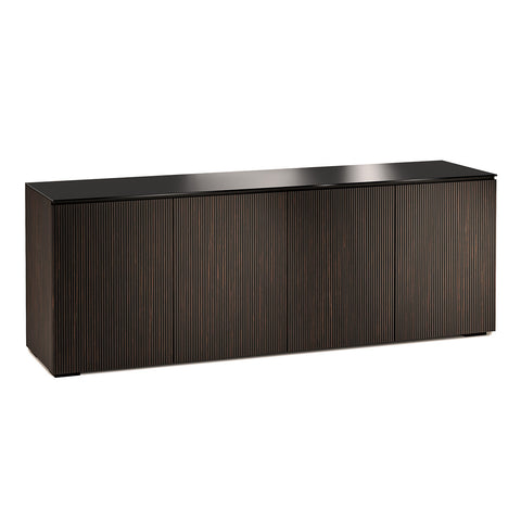 Salamander Designs Chameleon Collection Manhattan 347 Quad AV Cabinet (Maro Ebony Doors and Sides, Black Glass Top)