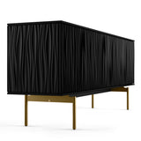 BDI Tanami 7109 4-Door Storage Credenza (Satin Black with Brass Base)