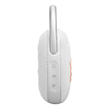JBL Clip 5 Ultra Portable Bluetooth Speaker with gSport Carbon Fiber Case (White)