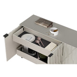BDI Mesa 7639 4-Door Credenza (Stone with Carbon Base)