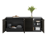 BDI Corridor 8109 4-Door Storage Credenza (Charcoal Stained Ash)