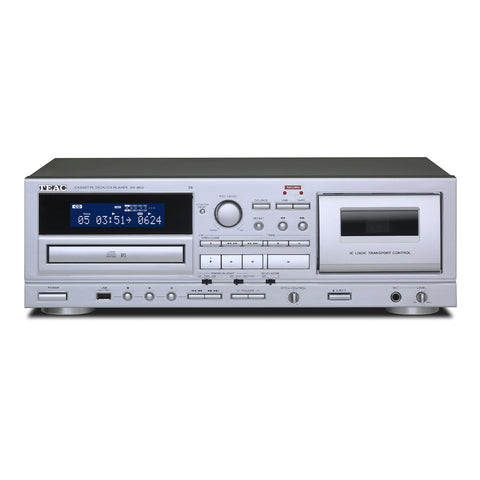 TEAC AD-850-SE Cassette Deck & CD Player with Microphone Input & Digital Recording (Silver)