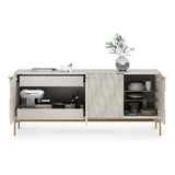 BDI Mesa 7639 4-Door Credenza (Stone with Brass Base)