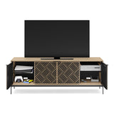 BDI Elements 8709 Weave Media Cabinet with Console Base (Washed Oak)