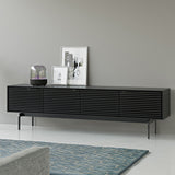 BDI Align 7473 Low 4-Door Cabinet with Console Base (Ebonized Ash)