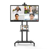 Kanto MTM86PL Height-Adjustable Rolling TV Stand for 55" - 86" TVs with Device Tray and Webcam Shelf