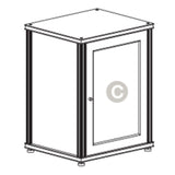 Salamander Designs Synergy 303 Single AV Cabinet (Dark Walnut with Black Glass Doors & Black Posts)