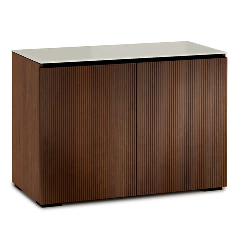 Salamander Chameleon Manhattan 323 Twin AV Cabinet (Medium Walnut Doors, Matte Taupe Glass Top)
