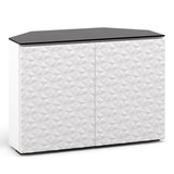 Salamander Designs Chameleon Collection Milan 323 Twin Corner AV Cabinet (Geometric White with Black Glass Top)