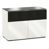 Salamander Designs Chameleon Collection Miami 329 Twin Speaker Integrated Cabinet (High Gloss White with Black Glass Top)