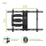 Kanto PS350 Articulating Full Motion Single Stud TV Mount for 37" - 60" TV (Black)