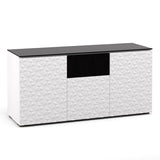 Salamander Designs Chameleon Collection Milan 336 Triple Speaker Integrated Cabinet (Geometric White with Black Glass Top)