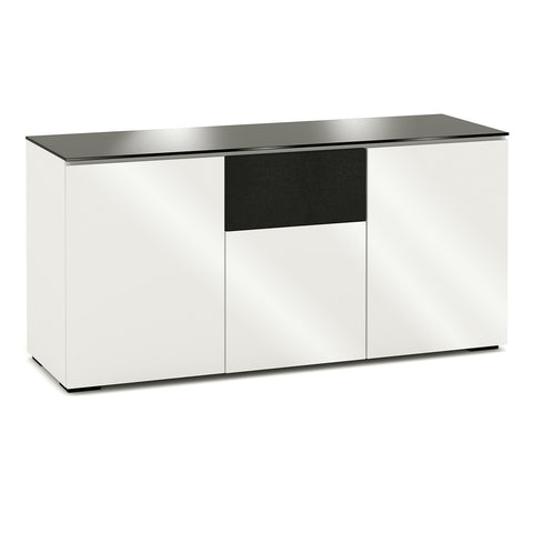 Salamander Designs Chameleon Collection Miami 336 Triple Speaker Integrated Cabinet (High Gloss White with Black Glass Top)
