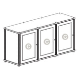 Salamander Designs Synergy 337 Triple AV Cabinet (Dark Walnut with Black Glass & Black Posts)