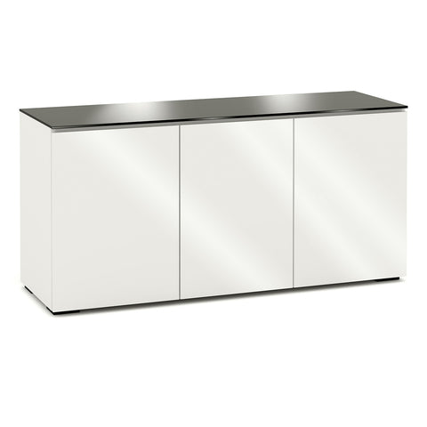 Salamander Designs Chameleon Collection Miami 337 Triple AV Cabinet (High Gloss White with Black Glass Top)