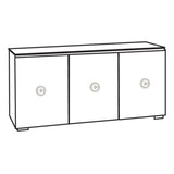 Salamander Designs Chameleon Collection Denver 337 Triple AV Cabinet (Deep Textured Medium Walnut with Black Glass Top)