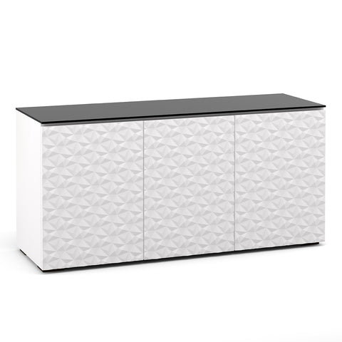 Salamander Designs Chameleon Collection Milan 337 Triple AV Cabinet (Geometric White with Black Glass Top)