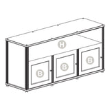Salamander Designs Synergy 339 Triple AV Cabinet (Dark Walnut with Black Glass & Black Posts)