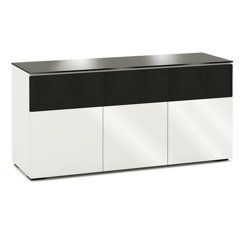 Salamander Designs Chameleon Collection Miami 339 Speaker Integrated Cabinet (Gloss White with Black Glass Top)