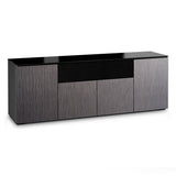 Salamander Designs Chameleon Collection Seattle 345 Quad Speaker Integrated Cabinet (Gray Oak with Black Glass)