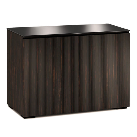 Salamander Chameleon Manhattan 323 Twin AV Cabinet (Maro Ebony Doors, Black Glass Top)