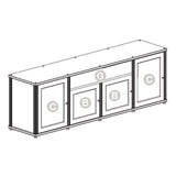 Salamander Designs Synergy 345 Quad AV Cabinet (Black Oak with Aluminum Posts)