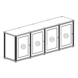 Salamander Designs Synergy 347 Quad AV Cabinet (Black Oak with Aluminum Posts)