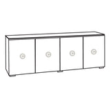 Salamander Designs Chameleon Collection Elba 347 Quad AV Cabinet (Wide Framed American Cherry Doors with Smoked Glass Inserts)