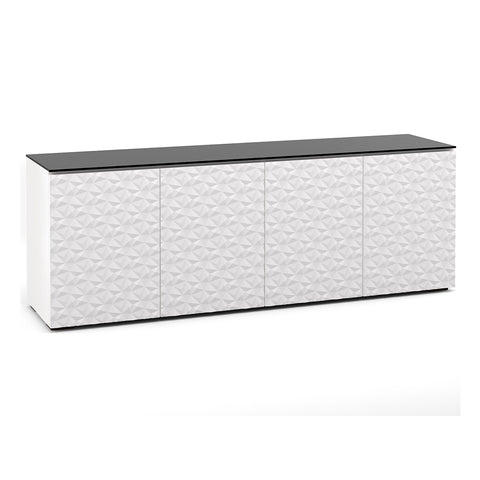 Salamander Designs Chameleon Collection Milan 347 Quad AV Cabinet (Geometric White with Black Glass Top)