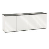 Salamander Designs Chameleon Collection Miami 347 Quad AV Cabinet (High Gloss White with Black Glass Top)