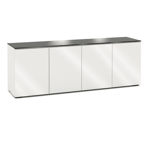 Salamander Designs Chameleon Collection Miami 347 Quad AV Cabinet (High Gloss White with Black Glass Top)