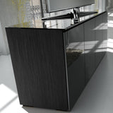Salamander Designs Chameleon Collection Oslo 347 Quad AV Cabinet (Black Oak with Smoked Glass Doors & Black Glass Top)