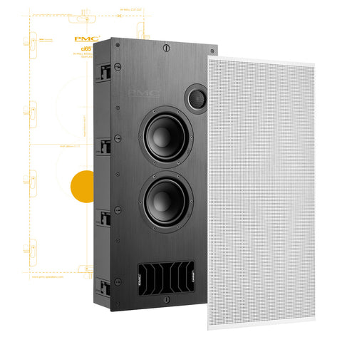 PMC CI65 In Wall Speaker (Black with White Grilles)