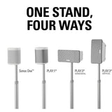 Sanus WSSA2 Height-Adjustable Wireless Speaker Stands for Sonos ONE, PLAY:1, and PLAY:3 - Pair (White)
