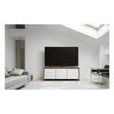 Salamander Designs Chameleon Collection Barcelona 237 Triple AV Cabinet (Natural Walnut with Gloss White Doors)
