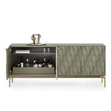 BDI Mesa 7639 4-Door Credenza (Moss with Brass Base)