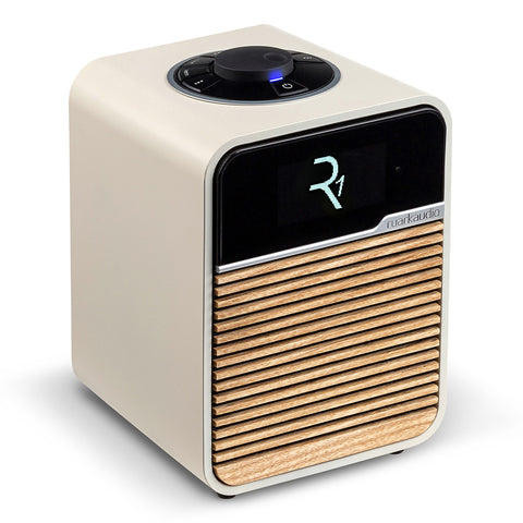 Ruark Audio R1 MK4 USB FM Bluetooth Radio with Wood Grille (Light Cream/Ash)