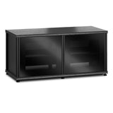 Salamander Designs Synergy 221 Twin AV Cabinet (Black Oak with Black Glass & Black Posts)