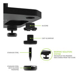 Kanto SX26 26" Tall Fillable Speaker Stands with Isolation Feet - Pair (Black)