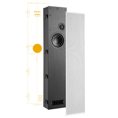 PMC Audio CI90 Slim In Wall Speaker (Black with White Grille)