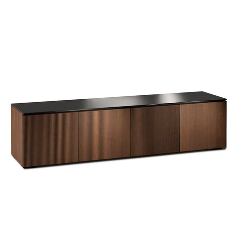 Salamander Designs Chameleon Collection Manhattan 247 Quad AV Cabinet (Medium Walnut Doors and Sides, Black Glass Top)