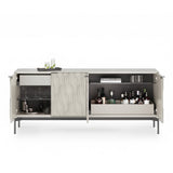 BDI Mesa 7639 4-Door Credenza (Stone with Carbon Base)