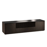 Salamander Designs Chameleon Collection Manhattan 245 Quad Speaker Integrated AV Cabinet (Maro Ebony Doors and Sides, Black Glass Top)